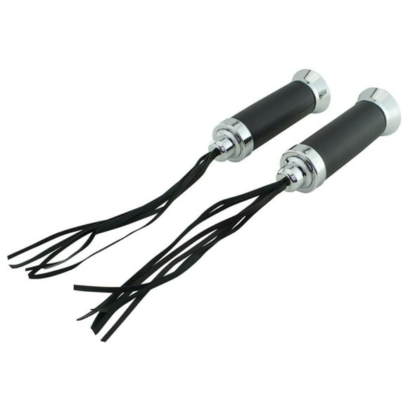 Fenix Cycles Deluxe Bike Grips with Leather Streamers, Various Styles (Leather)