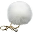 thumbnail image 1 of ORUYROP Faux Rabbit Fur Ball Pompom Keychain Phone Handbag Charm Pendant-, 1 of 4