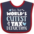 thumbnail image 3 of Inktastic I'm the World's Cutest Tax Deduction Blue Hearts Boys or Girls Baby Bib, 3 of 4