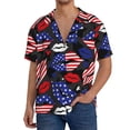 thumbnail image 1 of Fotbe American With Lips Camisa Estampada de Manga Corta para Hombre, Casual de Verano, Estilo Playero, Sin Arrugas-4X-Large, 1 of 5