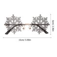 thumbnail image 2 of OULII 1 Pair Rimless Snowflake Sunglasses Black PC Metal For Birthday And New Year Party Decor 15x14cm, 2 of 8