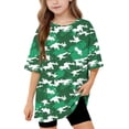 thumbnail image 2 of UQJfacai Girls T Shirts Oversized Short Sleeve Kids Summer Tops Teen Soft Casual Camo Graphic Crewneck Basic Tees 5-15 Years, 2 of 9