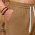 thumbnail image 6 of Mens Casual Soft Cotton Linen Long Shorts Knee Below Sport Running Lounge Work Shorts Capri Pant Size 2XL Khaki, 6 of 7