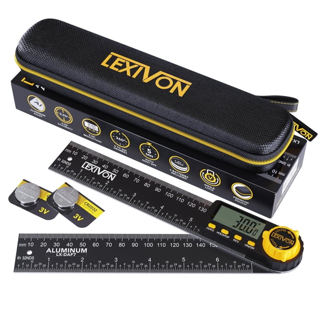 Buscador digital de ángulos LEXIVON de aluminio de 180 mm con pantalla XL