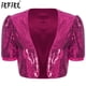 thumbnail image 2 of Cárdigan con forro completo y frente abierto para mujer, chaqueta corta, Tops cortos de manga corta con lentejuelas brillantes, prendas de vestir exteriores, ropa elegante para discoteca, 2 of 5