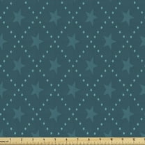 Ambesonne Star Fabric by the Yard Upholstery, Abstract Continuous, 2 Yards, Dark Teal Petrol Blue
