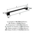 thumbnail image 6 of Amerock Blackrock Matte Black 18 inch (457mm) Towel Bar, 6 of 8