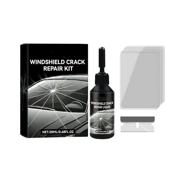 Windshield Crack Kit for Car Glass Fix Star Shaped Cracks and Fragments with 20ml Resin Solution