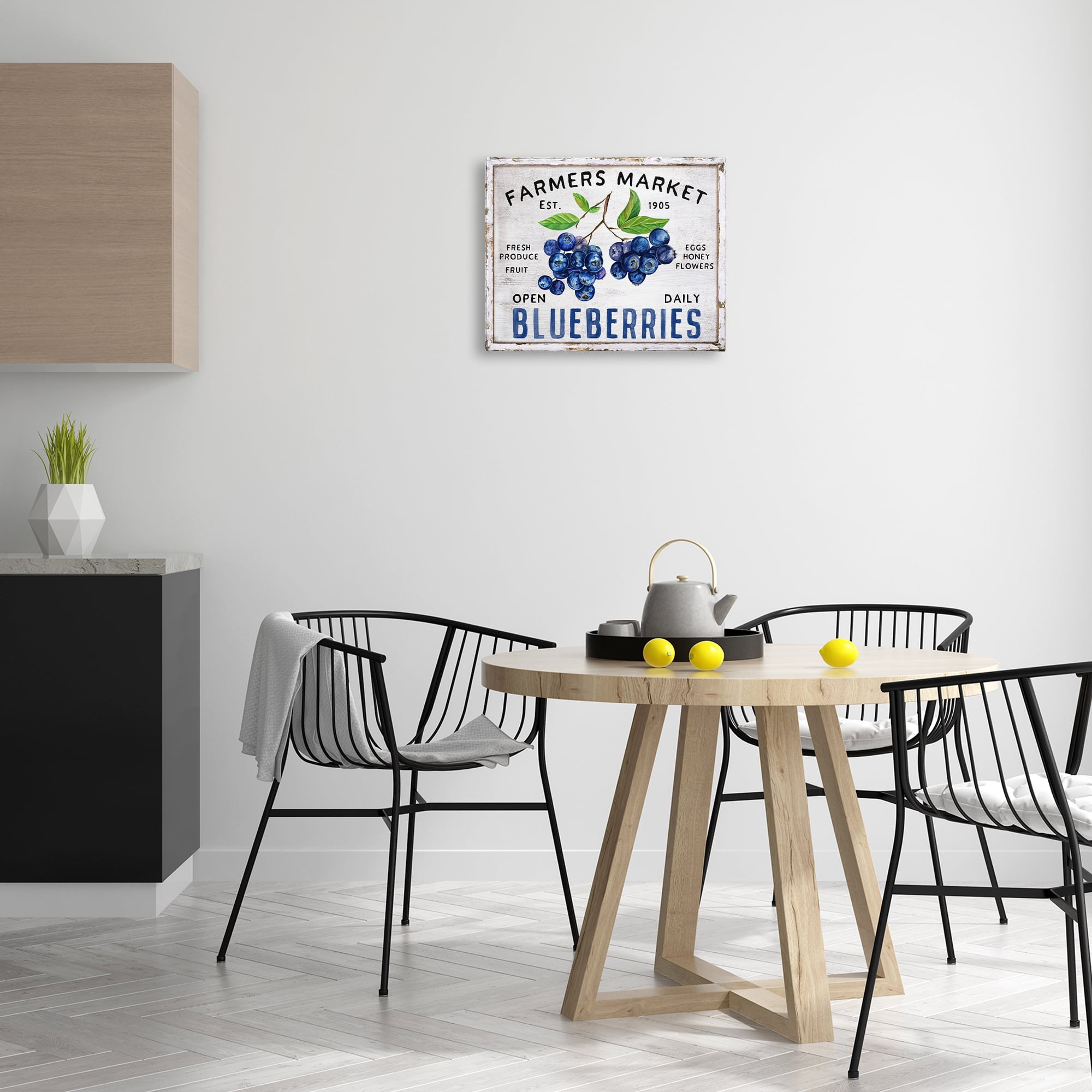 Stupell Industries Farmers Market Blueberries Food & Beverage Painting Wrapped Canvas Art Print Wall Art, 20 x 16