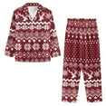 thumbnail image 6 of SEANATIVE Christmas Button Up Pajamas for Women Snowflake Reindeer Womens Pajama Sets Pants with Pockets Size S Long Sleeve Women Pjs Soft Night Suits Women Pajama Set of 2, 6 of 7