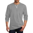 thumbnail image 2 of LNWUY (M-5XL)Men's Big and Tall Shirts Spring Fall Hipster Round Neck Pullover T-Shirt Long Sleeves Plain Tee Casual Tops Gray XL, 2 of 5