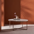thumbnail image 3 of Antique Brass & White Marble Coffee Table - Ren-Wil-Color:White,Material:Marble, 3 of 3