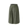 thumbnail image 6 of Women's Cotton Linen Midi Skirts Elastic Waist Front Button Solid Color A-Line Skirts Loose Causal Going Out Skirts with Pockets, L, 6 of 6