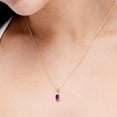thumbnail image 4 of ANGARA Natural Emerald-Cut Amethyst Pendant with Diamond Trio in 14K White Gold for Women (Size-7x5mm) | February Birthstone, Birthday, Anniversary, Jewelry Gift for Women | Natural Amethyst Necklace, 4 of 9