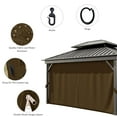 thumbnail image 5 of Pakunoda 10' X 13' Gazebo Universal Replacement Privacy 4-Panel Curtains, Waterproof Outdoor Curtains Chococlate Sidewall with Zipper for Patio Garden Backyard, Curtain Only, 5 of 8