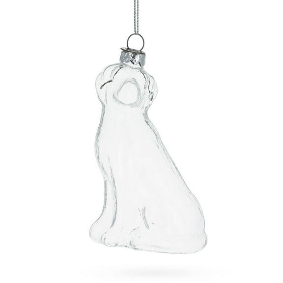 Dog Clear Glass Christmas Ornament
