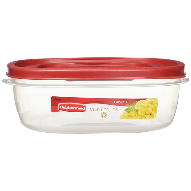 Recipiente Rubbermaid 7J71 para almacenamiento de alimentos, tapa fácil de encontrar, 9 tazas
