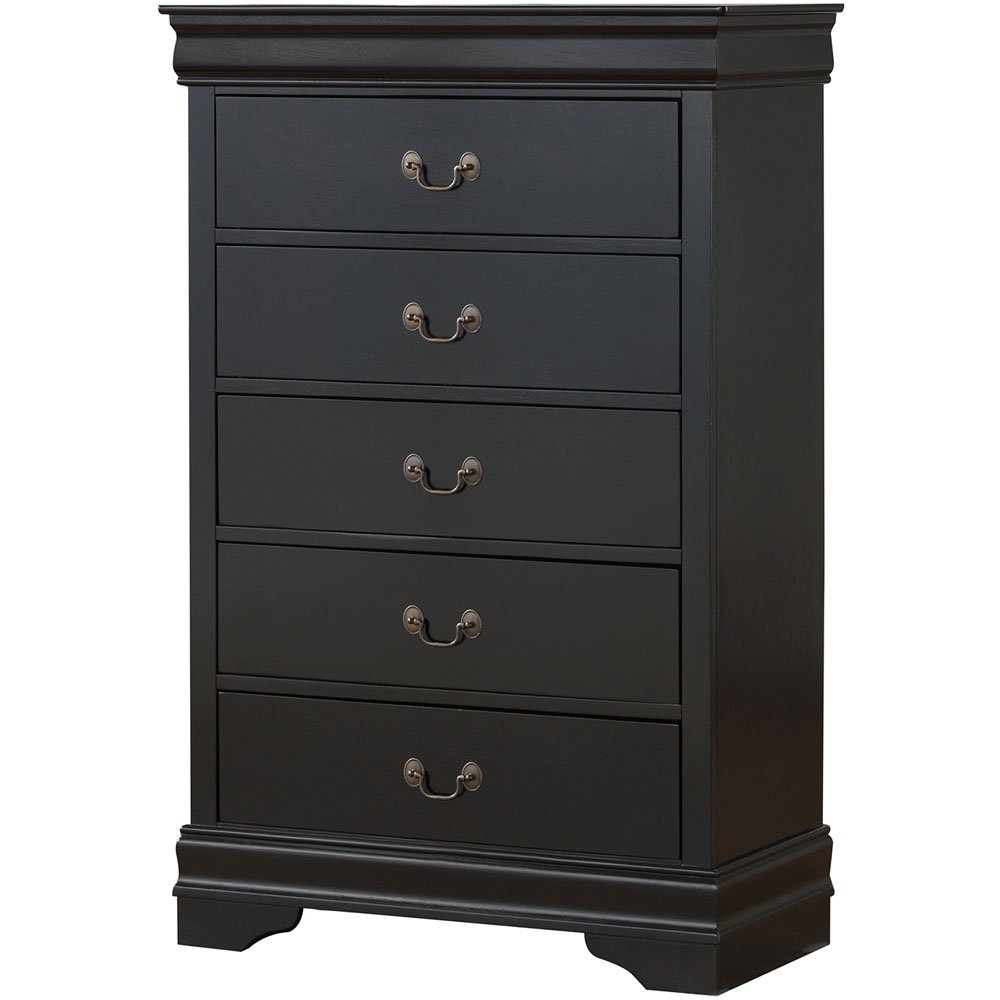 Cambridge Piedmont Five Drawer Chest in Black