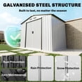 thumbnail image 4 of 7' x 4' Garden Storage Shed w/ Foundation Kit and Double Doors Silver, 4 of 10