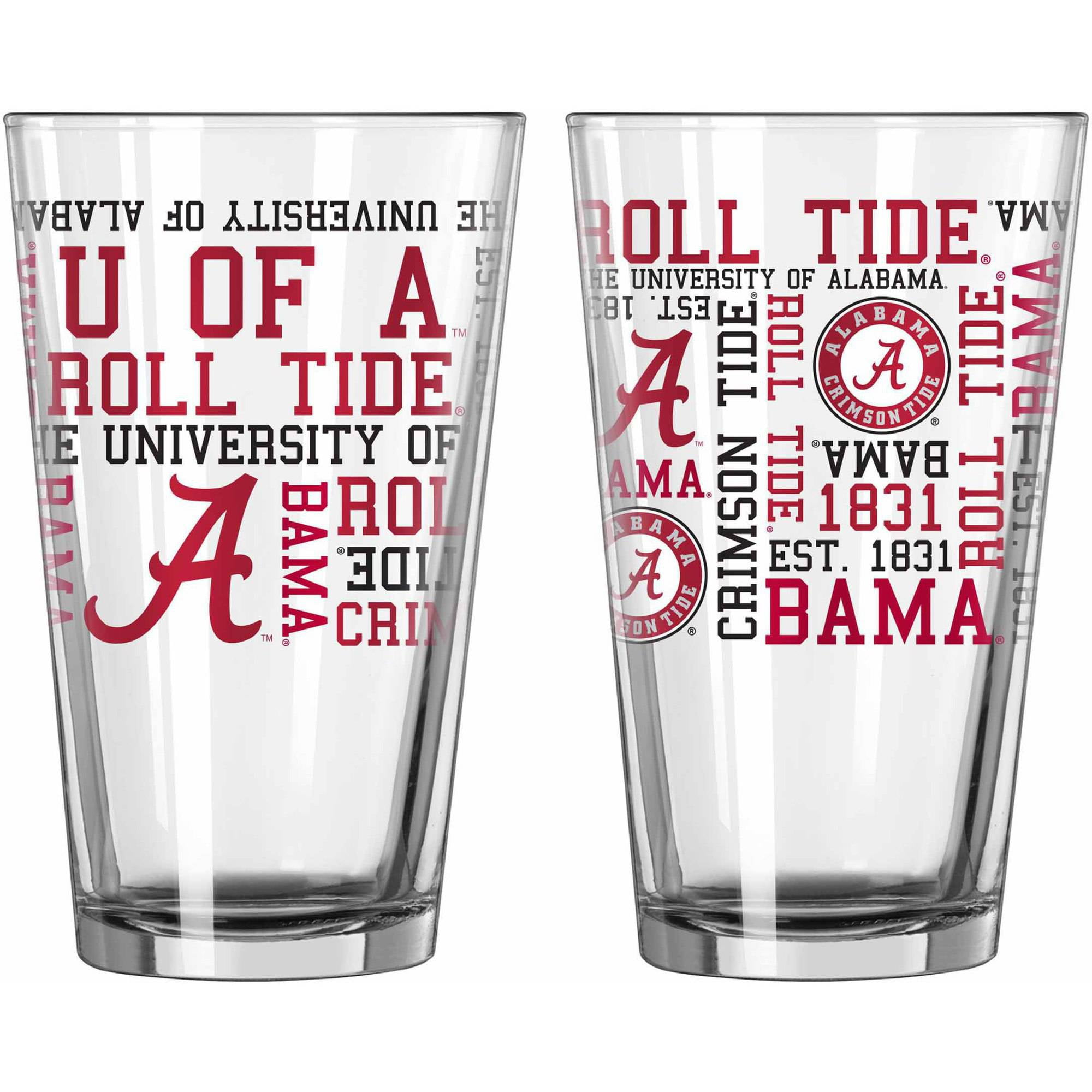 Boelter Brands NCAA Set of Two 16 Ounce Spirit Pint Glass Set, University of Alabama... by Boelter Brands