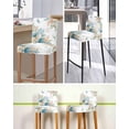 thumbnail image 5 of Beach Coastal Bar Stool Covers Set of 4, Summer Nautical Coral Shell Botanical Stretch Washable Bar Chair Covers with Backs, Removable Pub Counter Height Chair Cover for Kitchen Dining Room Cafe, 5 of 7