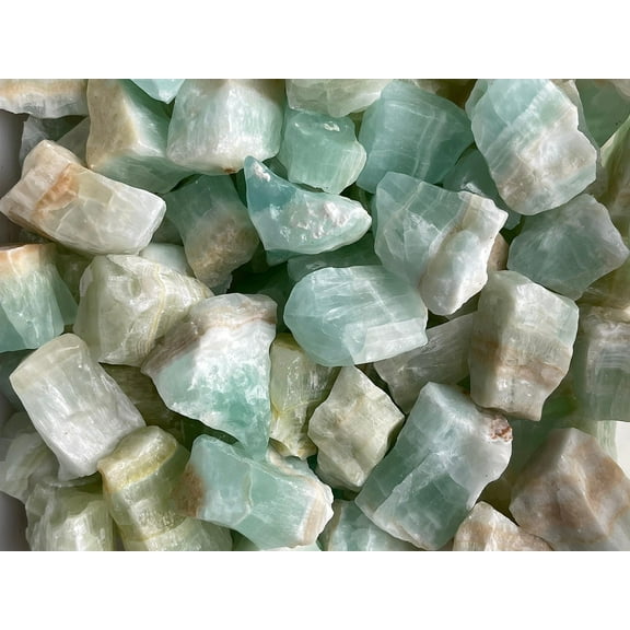 Calcite Rough Natural Stones, Raw Calcite Crystals (Pistachio Calcite, 0.25 Pound)