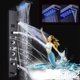 thumbnail image 1 of Zovajonia Sistema de torre de panel de ducha LED Zovajonia, torre de ducha de acero inoxidable de 6 funciones, cabezal de ducha en cascada, chorros de ducha, sistema de ducha de lluvia Bronce aceitado Zovajonia 99D-HFT8009, 1 of 9