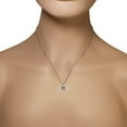 thumbnail image 3 of 925 Sterling Silver Crossbones Skull White Clear CZ Pendant Necklace, 18", 3 of 4