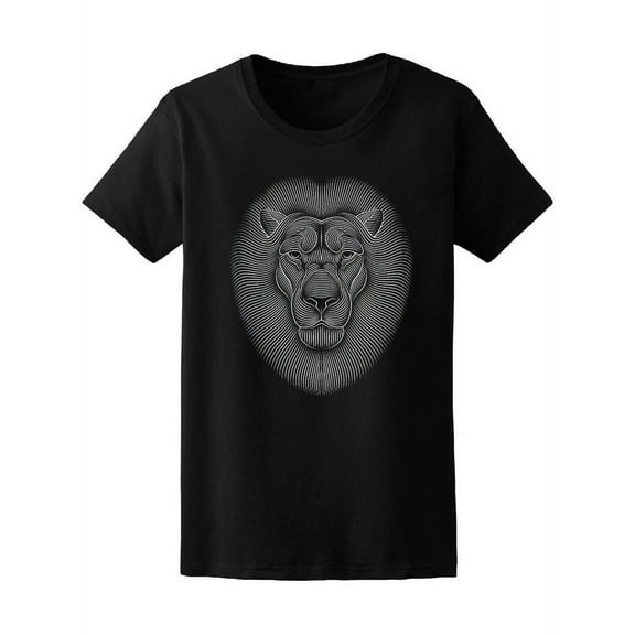 Bright Silver Stylized Lion T-Shirt Women -Image by Shutterstock, Female x-Large