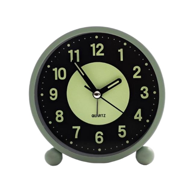 Wosthever Reloj de noche silencioso que brilla en la oscuridad, sin tictac, ideal para dormitorios y mesitas de noche. Decoración del hogar B