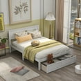 thumbnail image 2 of [US IN STOCK] Full Size Platform Bed with Under-bed Drawers, White, 2 of 9