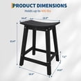 thumbnail image 3 of YUSAZENS HDPE Four-Legged Bar Stool, Weather Resistant for Outdoor Patio Garden Bar Black, 3 of 6