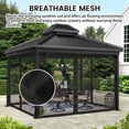 thumbnail image 5 of Universal 10ftx 10ft Gazebo Replacement Patio Mosquito Netting, Black 4-Panel Netting Walls with Double Zippers for Patio (Mosquito Net Only), 5 of 8