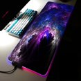 thumbnail image 1 of Alfombrilla de ratón RGB para juegos, alfombrilla de escritorio colorida y luminosa, Color Azul, Morado, Nube espacial, para ordenador de escritorio, Bloc de notas para universo LIUWENJING unisex, 1 of 2