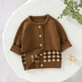 thumbnail image 5 of Generic Kids Outdoor Sweaters Baby Girl Boy Knit Cardigan Sweater Warm Pullover Tops Toddler Plaid Outerwear Jacket Coat Outfit Clothes for Cute Fashion Pullovers(12-18 Months,Coffee), 5 of 9
