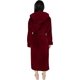 thumbnail image 5 of Albornoz de forro polar con capucha para mujer - albornoz de felpa, verde militar, M, rojo vino, 5 of 5