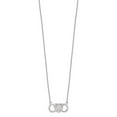thumbnail image 2 of 925 Sterling Silver Cable Necklace with Pendants Chain w/CZ Heart w/Infinity Symbol 16 inch, 2 of 4