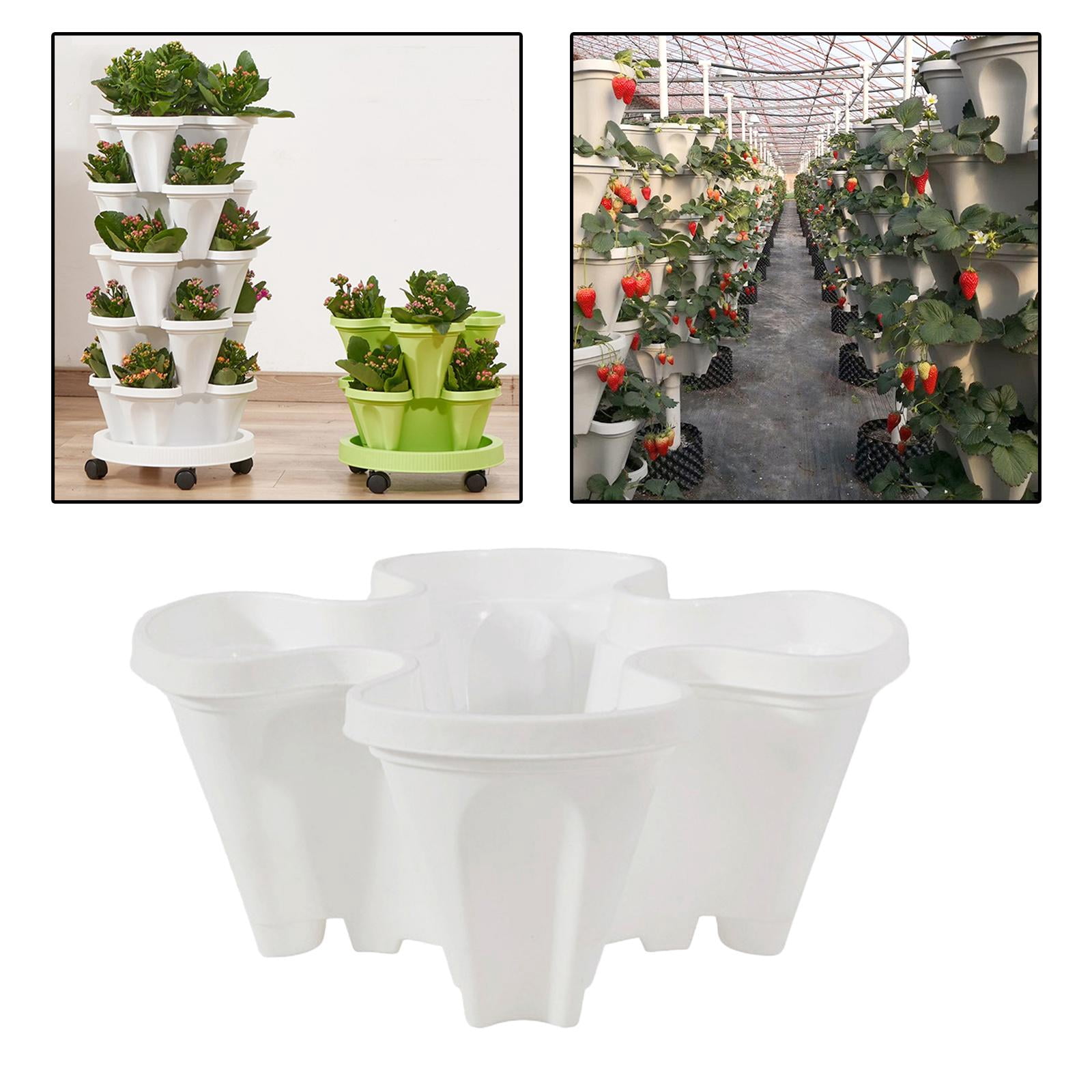 Nishiyuenyi 2Pcs Stackable Vertical Gardening Planter Vegetables Flower Pot for Flowers
