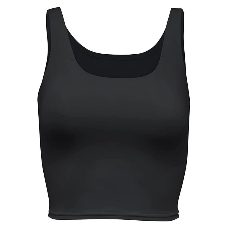 Women's Double-Lined, Contour-Tank Top, Sleeveless Crop Tank, Basic Tank  Style Buttery Smooth Fabric