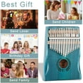 thumbnail image 3 of Everjoys Mahogany Kalimba 17 Keys Thumb Piano w/ Instruction Book, Tuning Hammer Portable Mbira Sanza Finger Piano, Gift for Kids Adult Beginners Professionals, 3 of 8