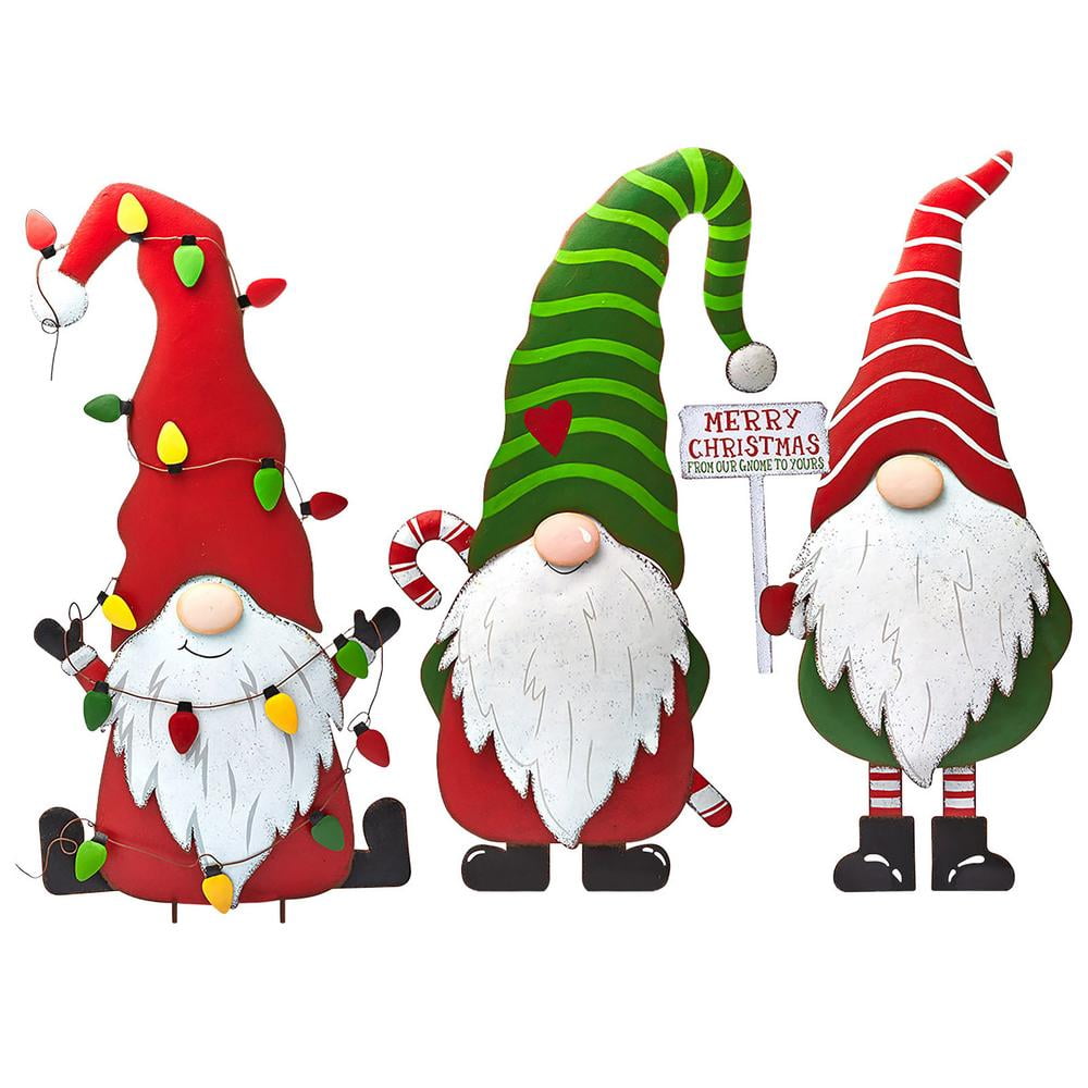 Christmas Gnome Metal Signs