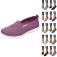 thumbnail image 1 of longantii Womens Orthopedic Shoes Arch Support Slip on Non Slip Work Shoes Lightweight Mesh Stretch Work Shoes Comfortable 2026 Orthopedic Shoes Purple, 1 of 5