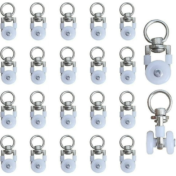 20 Pack Metal Track Rollers, Curtain Tracks, Glides, Curtain Rollers, Curtain Track Rollers, Curtain Track Rollers, Shower Curtain Gliders, For Curtai