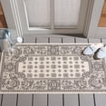 thumbnail image 2 of Safavieh Courtyard Erin Bordered Indoor/Outdoor Area Rug, Sand/Black, 2'7" x 5', 2 of 10