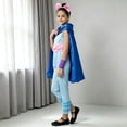thumbnail image 5 of Blue Movie Theme Cowgirl Cosplay Costume Set, Cape Jumpsuit with Arm Head and Belt Accessories, Halloween Costumes Outfit, 5 of 5