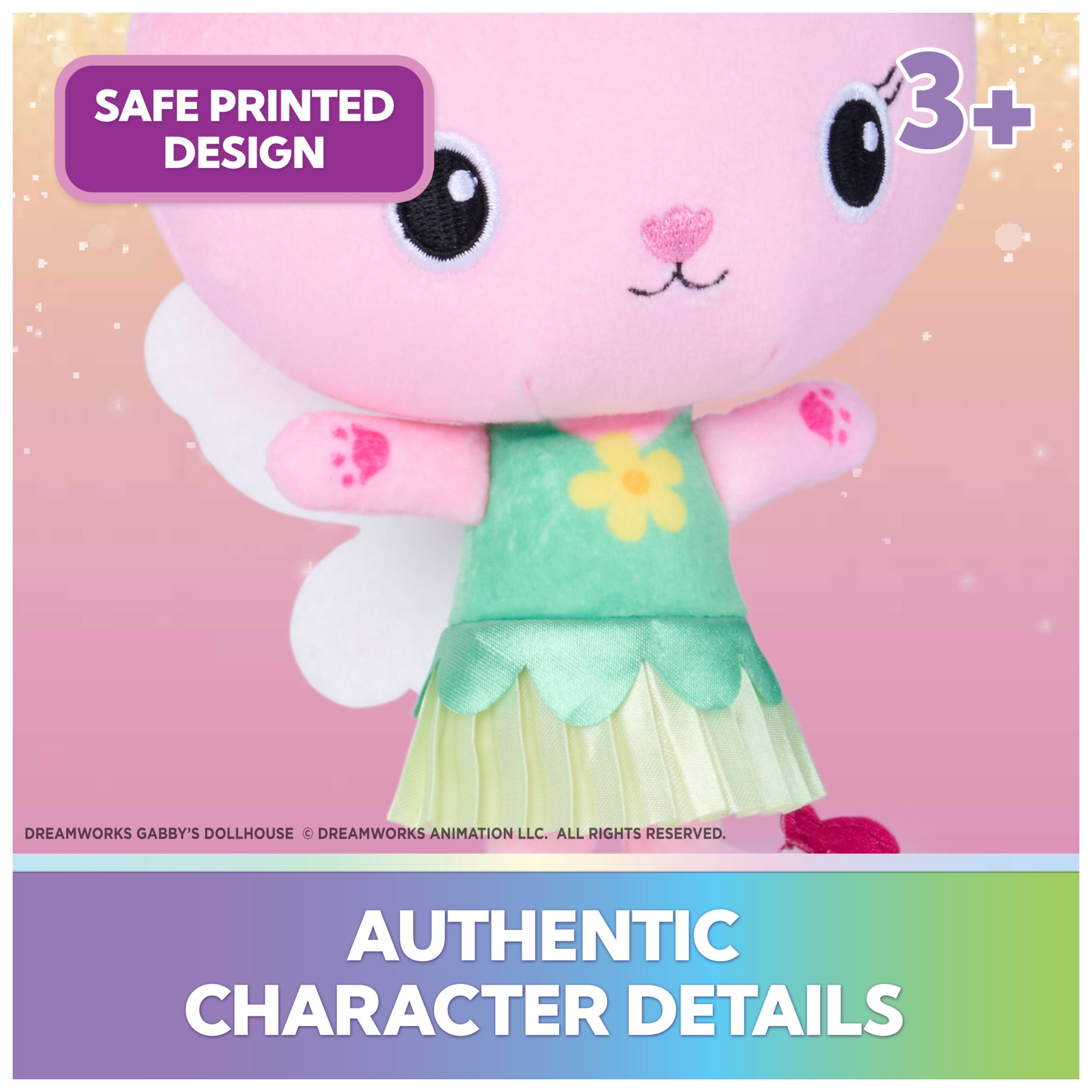 Gabby’s Dollhouse Fairylandia Kitty Fairy 6-inch Plush Toy, for Ages 3 and up