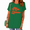 Green, variant on UNISHE Women's Retro Script Graphic Short Sleeve T-Shirts White Bold Lettering Tops