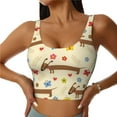 thumbnail image 2 of Haiem Dachshund Dog And Flower Pattern Womens Sports Bra - U Neck Padded Low Impact Yoga Bra Workout Crop Top Gym Moisture-Wicking Workout Vest -Medium, 2 of 9