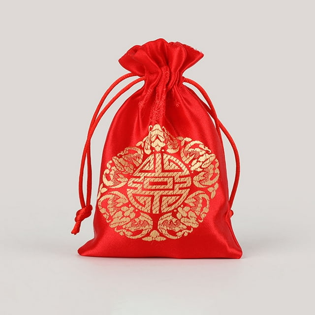 unbranded 4Ud Bolsas De Rojo Con Cordón Para Dulces Y Regalos Con Símbolos De
