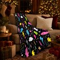 thumbnail image 3 of Lightning Clouds Hearts and Rainbows, Playful Graphic Style for Storm Lovers, Colorful Weather Icon Pattern and Birthday Gift, Soft Flannel Blanket for Playroom and Bedroom, Home Decor, 3 of 9